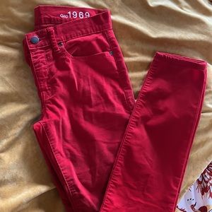 Gap 1969 red light corduroy legging jeans size 2r
